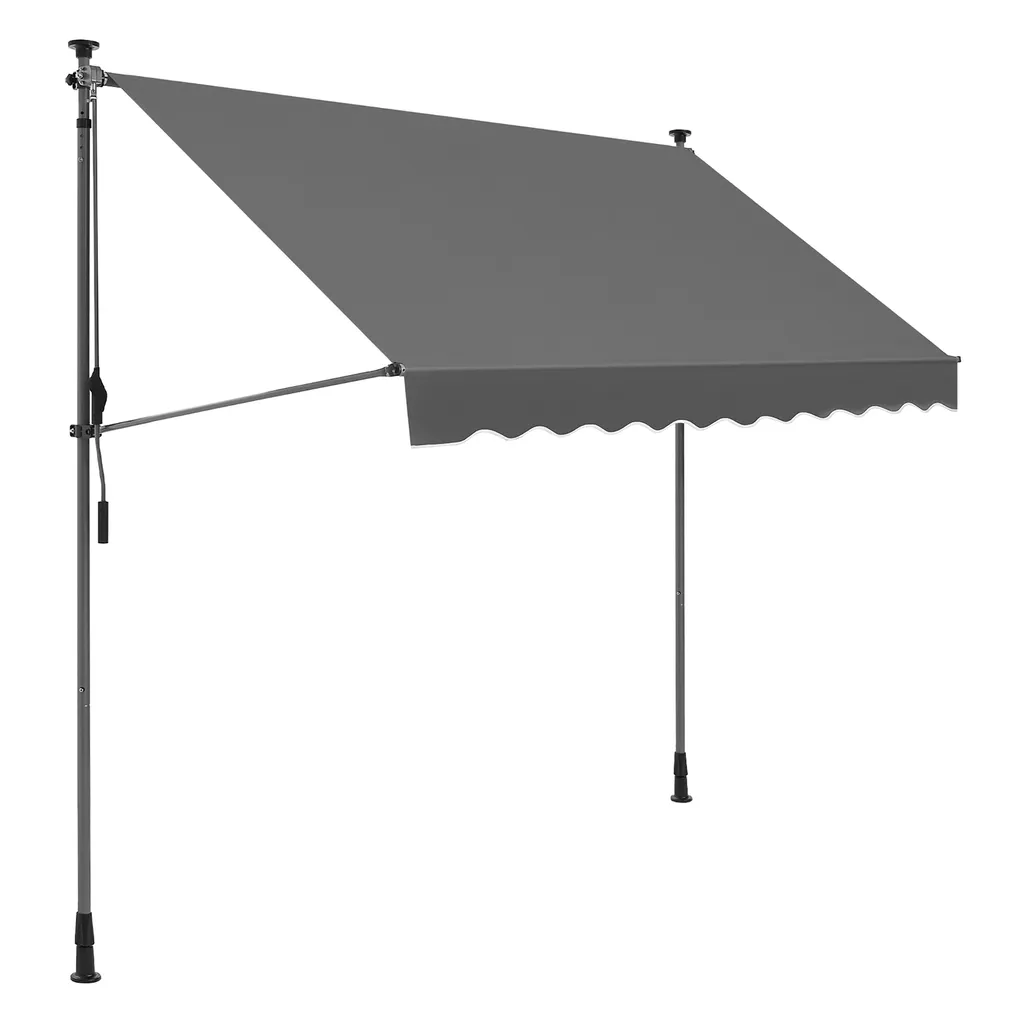 SONGMICS Balkonmarkise, 300 Cm, Alu-Klemmmarkise, 280 G/m² Polyester, Höhenverstellbar, Sonnenmarkise, Mit Handkurbel, Sonnenschutz, Für Balkon, Terrasse, Garten, Anthrazit GSA313G02 2 SONGMICS Balkonmarkise, 300 Cm, Alu-Klemmmarkise, 280 G/m² Polyester, Höhenverstellbar, Sonnenmarkise, Mit Handkurbel, Sonnenschutz, Für Balkon, Terrasse, Garten, Anthrazit GSA313G02 – Bild 2