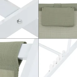 Progarden Lounger Gartenstuhl Falten Weiß/grün KO-FD4100170 -Garten- & Gewächshäuser Geschäft 81eb4f6009d0ff9bf1d590d6c8ab8754