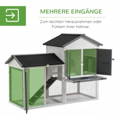 PawHut Hühnerstall Hühnerhaus Mit Nistkasten Rampe Winterfest Hühnervoliere 2 Ebenen Gehege Leicht Zu Reinigen Tannenholz Stahl Asphalt 200 X 80 X 130 Cm 14 PawHut Hühnerstall Hühnerhaus Mit Nistkasten Rampe Winterfest Hühnervoliere 2 Ebenen Gehege Leicht Zu Reinigen Tannenholz Stahl Asphalt 200 X 80 X 130 Cm -Garten- & Gewächshäuser Geschäft 81fc70de7c5f2bf6307009b11d394bd4