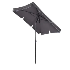 Outsunny Sonnenschirm Gartenschirm Strandschirm Balkonschirm Schirm Sonnenschutz Knickbar (Grau+Schwarz)