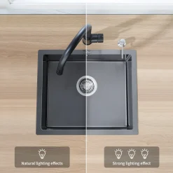 Auralum Küchenspüle Edelstahl Waschbecken Einbauspüle Ohne Montagelöcher Spülbecken Mit Ablaufgarnitur 50*43CM, Dunkelgrau 16 Auralum Küchenspüle Edelstahl Waschbecken Einbauspüle Ohne Montagelöcher Spülbecken Mit Ablaufgarnitur 50*43CM, Dunkelgrau -Garten- & Gewächshäuser Geschäft 822c13e1c861b76bf2186a82c2d72907