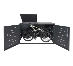 Mendler 2er-Fahrradgarage HWC-H80, Fahrradbox Geräteschuppen, Abschließbar Ohne Pflanzkasten 118x191x100cm Anthrazit -Garten- & Gewächshäuser Geschäft 8252ad8c699fafce6d2ff9252cc98d51