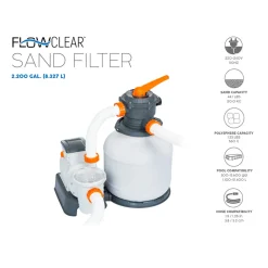 Bestway Sandfilterpumpe Flowclear 8327 L/h -Garten- & Gewächshäuser Geschäft 82605d524e0b4545559e7401e191a607