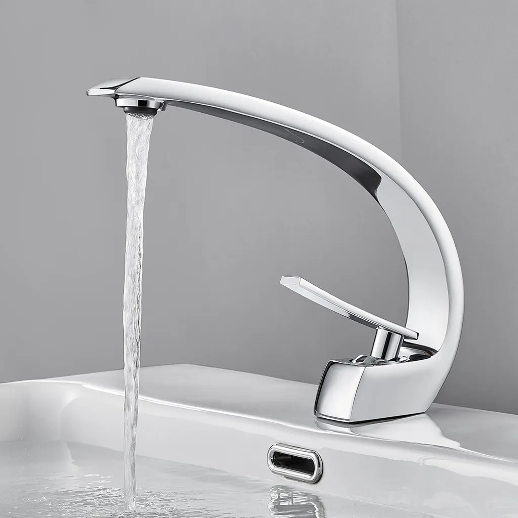 AURALUM Wasserhahn Bad Gebogener Wasserhahn Chrom Wasserhahn Galvanisieren Von 3 Schichten 1 AURALUM Wasserhahn Bad Gebogener Wasserhahn Chrom Wasserhahn Galvanisieren Von 3 Schichten