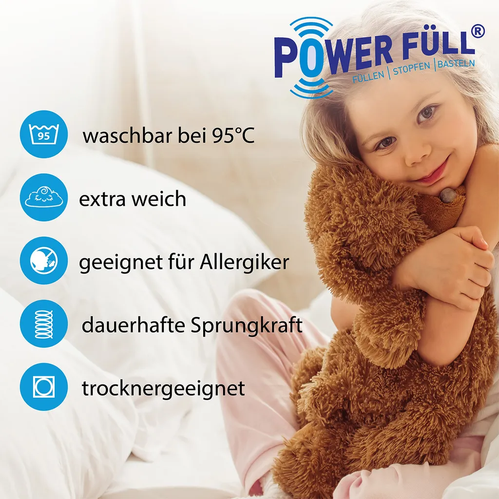 GLAESER Power Füll Füllwatte 3kg 3X 1KG 3KG Antiallergisch Waschbar 95°C Hochflauschig Kissenfüllung Bastelwatte Füllmaterial Stopfmaterial 3 GLAESER Power Füll Füllwatte 3kg 3X 1KG 3KG Antiallergisch Waschbar 95°C Hochflauschig Kissenfüllung Bastelwatte Füllmaterial Stopfmaterial – Bild 3
