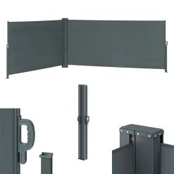 Oskar Kinderland Doppel Seitenmarkise Sichtschutz 160x600cm Sonnenschutz Seitenrollo Eck Markise Anthrazit -Garten- & Gewächshäuser Geschäft 82da2deeff45f26198d135d3083ace32