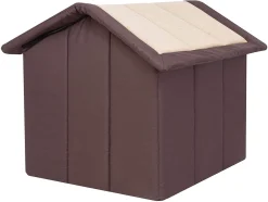 Hobbydog Hundebett Katzenbett Hundehaus Hundeecke Schlafplatz Hundekorb Hund Haus Hundehütte Ruhebereich Zwinger Tierheim INARI R1: 38 X 32 X 38 Cm Beige Mit Braun -Garten- & Gewächshäuser Geschäft 832351519157cbc32fa552911899e32c