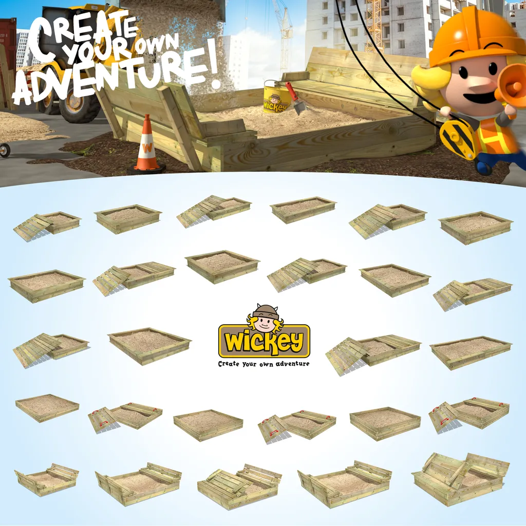 WICKEY King Kong 165 X 165 Cm Sandkasten Mit Deckel Sandkiste Mit Sitzbank Garten Kinder 4 WICKEY King Kong 165 X 165 Cm Sandkasten Mit Deckel Sandkiste Mit Sitzbank Garten Kinder – Bild 4