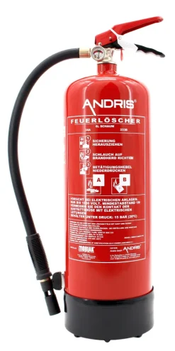Orig. ANDRIS® Qualitäts-Marken-Feuerlöscher 6L Schaum AB Mit Manometer Der Starke Profi Mit 10 LE, EN 3, Wandhalterung Und ANDRIS® Prüfnachweis
