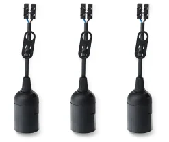 Edi-tronic Baustellenfassung Schwarz E27 230V Max. 60W Baufassung Lampenfassung Fassung