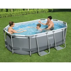 Bestway® Power Steel™ Frame Pool Set Mit Filterpumpe 305 X 200 X 84 Cm, Grau, Oval -Garten- & Gewächshäuser Geschäft 83777f3fdea055bb949fe5647a6d0c6a