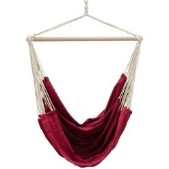 Amanka XXL Hängestuhl 2 Personen Hängematte | Max. 150 Kg Belastbar | Großer Hängesitz 185x130 Cm | 100% Baumwolle | Hängesessel Inkl. Swivel | Bordeaux Rot -Garten- & Gewächshäuser Geschäft 838ad0528140187fbace6982ef4c1957