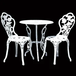 [casa.pro]® Bistro Set (3 - Teilig) (weiss) - Aus Gußeisen / Antik -Garten- & Gewächshäuser Geschäft 83abf206c6920df24a05e673359717b6