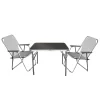 Wohaga 3tlg. Campingmöbel-Set Tisch 75x55cm + 2x Klappstuhl Hellgrau