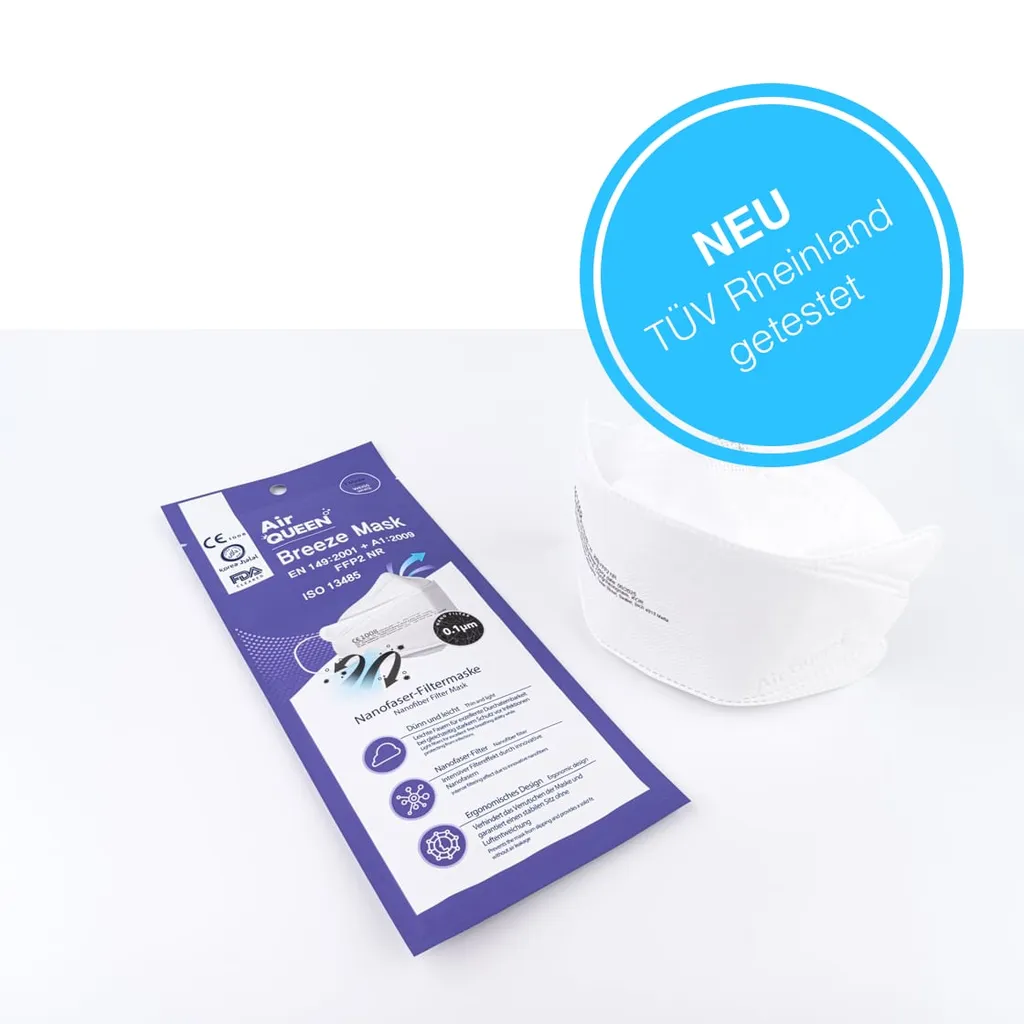 WardWiz Deutschland GmbH Airqueen Breeze Ffp2 Nanofilter-Maske 1 St 3 WardWiz Deutschland GmbH Airqueen Breeze Ffp2 Nanofilter-Maske 1 St – Bild 3
