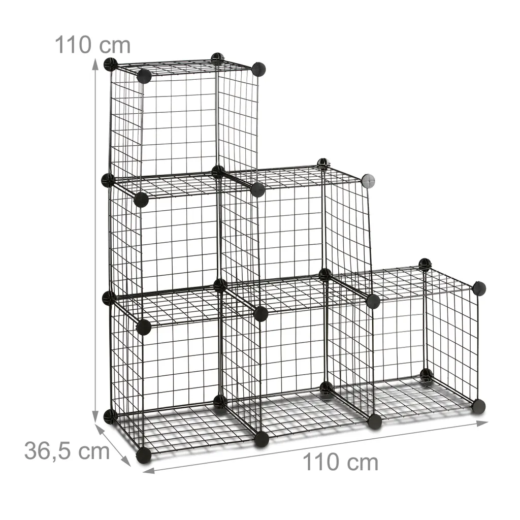Relaxdays Regalsystem Drahtgitter 6 Fächer 4 Relaxdays Regalsystem Drahtgitter 6 Fächer – Bild 4