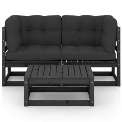VidaXL 3-tlg. Garten-Lounge-Set Mit Kissen Massivholz Kiefer -Garten- & Gewächshäuser Geschäft 8432a4c30c06267f500b558d0379fef7