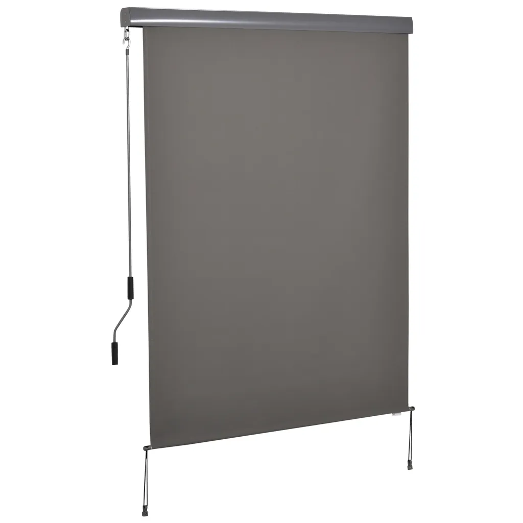 Outsunny Senkrechtmarkise Balkonmarkise Vertikalmarkise UV50+ Windschutz Seitenrollo Sichtschutz Mit Handkurbel Polyester+Aluminium Hellgrau 140 X 250 Cm 5 Outsunny Senkrechtmarkise Balkonmarkise Vertikalmarkise UV50+ Windschutz Seitenrollo Sichtschutz Mit Handkurbel Polyester+Aluminium Hellgrau 140 X 250 Cm – Bild 5