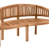 Möbilia Gartenbank 150 Cm | Bananenbank 3-Sitzer Aus Teak Holz | B 150 X T 61 X H 87 Cm | Natur | 11020015 | Serie GARTEN