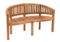 Möbilia Gartenbank 150 Cm | Bananenbank 3-Sitzer Aus Teak Holz | B 150 X T 61 X H 87 Cm | Natur | 11020015 | Serie GARTEN