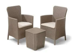 ALLIBERT By KETER Allibert Vermont Balkon Lounge Set Cappuccino, Wetterfest, Balkonmöbel Kleiner Balkon