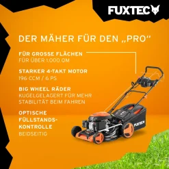 FUXTEC Benzin Rasenmäher RM5196eS-PRO 196ccm Selbstantrieb Motormäher Mäher 6PS -Garten- & Gewächshäuser Geschäft 84a7a3a2d7fa3d8cab93864eddac3b50