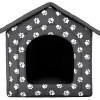 HobbyDog Hundehütte Hundebett Tierbett Katzenbett - Standard - 60 X 60 X 55 Cm [Größe: R4] - Grau Mit Pfoten