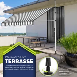 Tillvex Balkonmarkise 350 Cm Grau/Weiß Gelenkarm Markise Klemmmarkise Sonnenmarkise Balkon Ohne Bohren 10 Tillvex Balkonmarkise 350 Cm Grau/Weiß Gelenkarm Markise Klemmmarkise Sonnenmarkise Balkon Ohne Bohren -Garten- & Gewächshäuser Geschäft 851b687400cb1f4a42f2faabc4d1500a