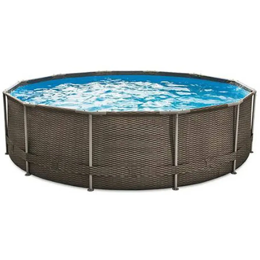 Summer Waves Premium FRAME Pool, Rattanoptik, PVC/Stahl, Ø488x122 Cm, Jede Menge Zubehör Inklusive, Rund 2 Summer Waves Premium FRAME Pool, Rattanoptik, PVC/Stahl, Ø488x122 Cm, Jede Menge Zubehör Inklusive, Rund – Bild 2