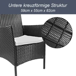 Hamlody Rattan Gartenmöbel Set, Polyrattan Lounge Gartenmöbel Set Mit Sofa, Lounge Sessel, Tisch Und Hockern, 2 * Sessel + 1 * Doppelsitz-Sofa + 1 * Tisch + 3 * Kissen, Schwarz -Garten- & Gewächshäuser Geschäft 85343a0bfae2e8d5db5fdb888152e0fb