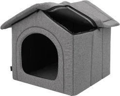 Hobbydog Hundehütte Hundeecke Ruhebereich Zwinger Tierheim Hundezwinger Haustierhütte Haustierzwinger Graphit Ökoleinen R2: 44 X 38 X 53 Cm -Garten- & Gewächshäuser Geschäft 8557193518b983d32d2f8430f7768d07 1