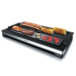 Arendo Tischgrill Elektrisch – XXL Elektrogrill Party Grill - Abnehmbare Platte - Fettauffangschale – Für BBQ, Steaks, Würstchen, Fisch, Gemüse Etc. – Indoor Und Outdoor - BPA-frei