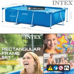 Intex Family Rahmenpool 28271NP Blau 260 X 160 X 65 Cm -Garten- & Gewächshäuser Geschäft 85ccea0fbd6694f8760dd773b95428cb 1