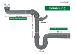 W. Kirchhoff GmbH KIRCHHOFF ECO SAVE Raumspar Siphon Küchenspüle, Abfluss Für Spüle Küche Aus Recyceltem Kunststoff, Ablaufgarnitur Mit Maschinenanschluss -Garten- & Gewächshäuser Geschäft 85d5a705df0fe0ea2487b29ad89f279a