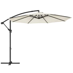 SONGMICS Sonnenschirm, Ø 300 Cm, Mit Ständer, Sonnenschutz UV-Schutz Bis UPF 50+, Mit Kurbel Zum Öffnen Und Schließen, Beige GPU116M01 -Garten- & Gewächshäuser Geschäft 86138064323a62144296be6c716c5117