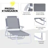 Outsunny Sonnenliege, Klappbare Strandliege, 4-stufige Gartenliege, Textil, Grau, 186 X 66 X 80 Cm