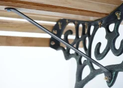 Mendler Gartenbank MCW-F97, Sitzbank Parkbank Holzbank, 2-Sitzer Gusseisen Holz 122cm 22kg Hellbraun -Garten- & Gewächshäuser Geschäft 864de5a645f36a07100c322b7442ea4b