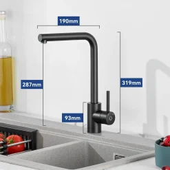 CECIPA Küchenspüle 50 Cm * 45 Cm, Niederdruck-Küchenarmatur 31,9 Cm, Schwarz -Garten- & Gewächshäuser Geschäft 86826d14f6c12410bcfc6c4ff6997fb5