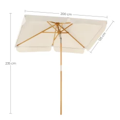 SONGMICS Sonnenschirm Für Den Balkon, 200 X 125 Cm, Rechteckiger Balkonschirm, Sonnenschutz, Schirmmast, Schirmrippen Aus Holz, Knickbar, Ohne Ständer, Garten, Outdoor, Beige GPU26BE 13 SONGMICS Sonnenschirm Für Den Balkon, 200 X 125 Cm, Rechteckiger Balkonschirm, Sonnenschutz, Schirmmast, Schirmrippen Aus Holz, Knickbar, Ohne Ständer, Garten, Outdoor, Beige GPU26BE -Garten- & Gewächshäuser Geschäft 869116c4c4e22a010d7bbed05ca88a8a