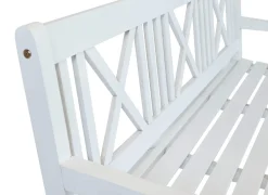 Garden Pleasure Gartenbank Bank MALMÖ 3-Sitzer B 154 X T 59 X H 89 Cm, Bank Aus Weiß Lackiertem Eukalyptus-Holz -Garten- & Gewächshäuser Geschäft 86b721bb871a997f3f4a1df473604a65