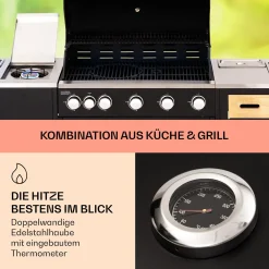Klarstein Gasgrill Für Camping Balkon Garten, Grill Mit 6 Brenner, 20400W Edelstahl-Gasgrill, Outdoor Gasgrill Mit Seitenbrenner, Gas Grill Kombigrill Für Propan/Butan, Gasgrills Mit Grillabdeckung -Garten- & Gewächshäuser Geschäft 86b94cc88298c9de71bdb87a20df8cd0