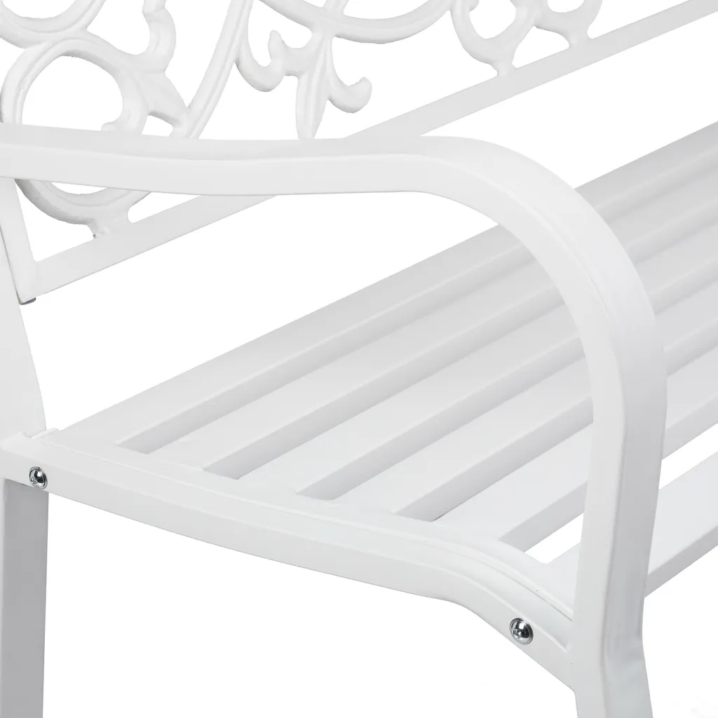 Relaxdays Vintage Gartenbank In Weiß 6 Relaxdays Vintage Gartenbank In Weiß – Bild 6