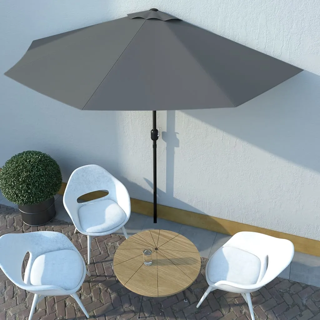 VidaXL Balkon-Sonnenschirm Mit Alu-Mast Anthrazit 300×150 Cm Halbrund 2 VidaXL Balkon-Sonnenschirm Mit Alu-Mast Anthrazit 300×150 Cm Halbrund – Bild 2