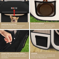 LOVPET® Welpenlaufstall Tierlaufstall Faltbar Für Kleintiere Hunde, Katzen Inkl. Hundenapf Hundelaufstall Freigehege Oxfordgewebe Pop-up System Indoor & Outdoor, Farbe:Schwarz / Beige -Garten- & Gewächshäuser Geschäft 87057d04d830f6ceefaa40a9d97cfb1b