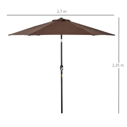 Outsunny Knickschirm Sonnenschirm Gartenschirm Marktschirm Mit Handkurbel Alu 180/㎡ Polyester Braun ∅2,7 X 2,35 M 11 Outsunny Knickschirm Sonnenschirm Gartenschirm Marktschirm Mit Handkurbel Alu 180/㎡ Polyester Braun ∅2,7 X 2,35 M -Garten- & Gewächshäuser Geschäft 8713c764641c0a7699867d7e9abea329