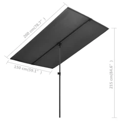 VidaXL Sonnenschirm Mit Aluminium-Mast 2x1,5 M Anthrazit 11 VidaXL Sonnenschirm Mit Aluminium-Mast 2x1,5 M Anthrazit -Garten- & Gewächshäuser Geschäft 873a3b05646ef9841eb896bf7239c6a0