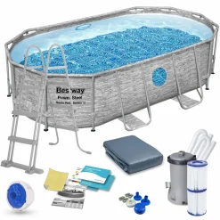 BESTWAY 56714 Power Steel Vista Pool Swimmingpool Rattan + Zubehör 427x250x100cm -Garten- & Gewächshäuser Geschäft 873eeb75ef2213a98ee005a867b188e8