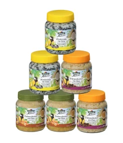 Dehner Natura Wildvogelfutter, Erdnussbutter Und Rindertalg Im Glas, Verschiedene Sorten, 3 X 2 Stück (1.86 Kg)