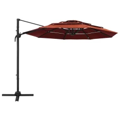 VidaXL Sonnenschirm Mit Aluminium-Mast 4-lagig Terrakottarot 3x3 M -Garten- & Gewächshäuser Geschäft 8766987e097320560bd36cdf53b6c6ba