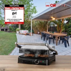 Clatronic KG 3487 Kontaktgrill Für Beidseitiges, Fettfreies Grillen, Antihaftbeschichtete Grillplatten, Edelstahlgehäuse, Silber 12 Clatronic KG 3487 Kontaktgrill Für Beidseitiges, Fettfreies Grillen, Antihaftbeschichtete Grillplatten, Edelstahlgehäuse, Silber -Garten- & Gewächshäuser Geschäft 8768d8f4849d46bade3ef23439075232